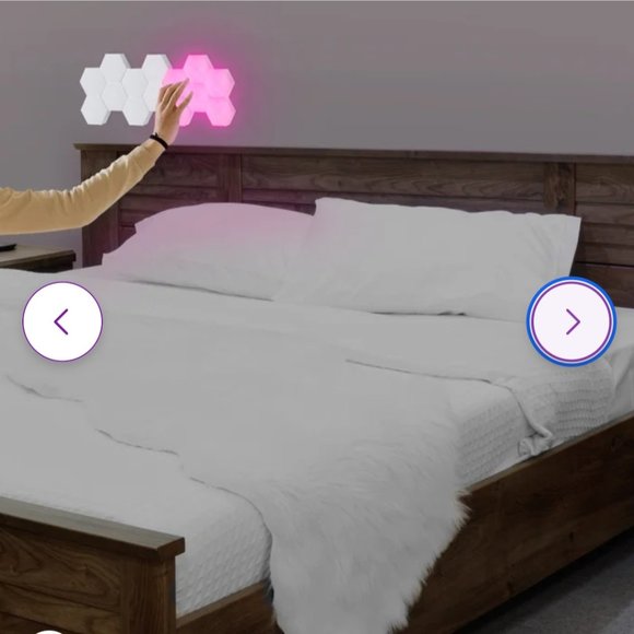 Hexagon Remote Control Multi-Color LED Touch Light, Wall-Mounted, Four Color-Cha - Picture 6 of 7